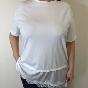 MAXI T-SHIRT CON PIZZO BIANCA SUSYSTAR