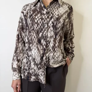 CAMICIA PITONATA MORO/BEIGE IMPERIAL