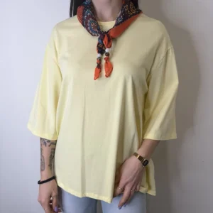 T SHIRT OVER GIALLA + FOULARD SUSYMIX