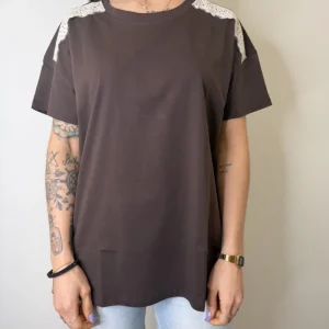 T-SHIRT OVER DETTAGLIO MACRAMÈ MORO SUSYMIX