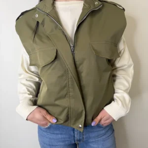 GILET SMANICATO VERDE MILITARE SUSYMIX