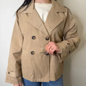 TRENCH CORTO DOPPIO PETTO FANGO SUSYMIX