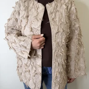 GIACCA TRAPUNTATA FANTASIA RICAMANTA SABBIA SUSYSTAR