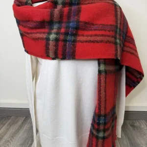 SCIARPA QUADRI ROSSO LUREX SUSYMIX