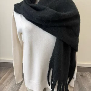 SCIARPA NERO LUREX FRANGE