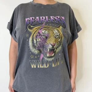 T-SHIRT STAMPA FEARLESS WILD LIFE NERO SUSYSTAR