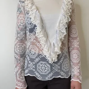 MAGLIA RICAMI E VOLANT ECRU MOTEL