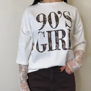 T-SHIRT 90’S GIRLO BIANCO/MORO MOTEL