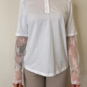 POLO MANICA IN PIZZO BIANCA SUSYMIX