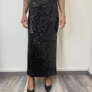 LONGUETTE PAILLETTES CON SPACCO NERA IMPERIAL