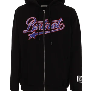 FELPA CON ZIP E RICAMO MIMETICO