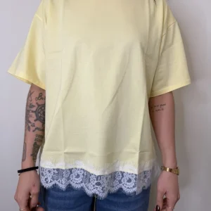 T SHIRT COTONE OVER CON PIZZO DIVERSI COLORI SUSYMIX