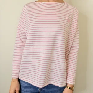 MAGLIA RIGA CUORE ROSA SUSYMIX