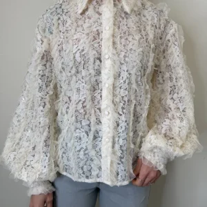 CAMICIA IN PIZZO E TULLE BURRO MOTEL