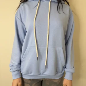 FELPA CON CAPPUCCIO CELESTE SUSYMIX