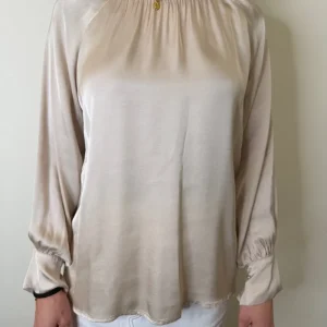 BLUSA CON SPILLA GIROCOLLO BEIGE SUSYMIX