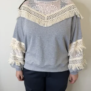 FELPA GRIGIA CON PASSAMANERIA MOTEL