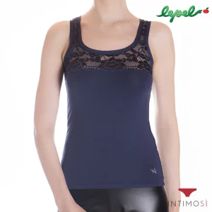 Canotta spalla larga in pizzo trasparente | Lepel 2619