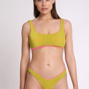 Two-piece swimsuit in embossed fabric. POP Collection