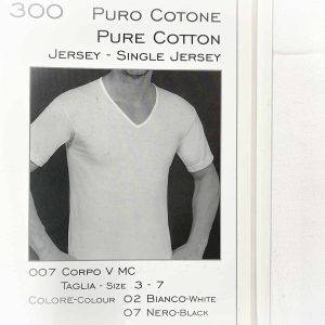 Maglietta collo a V in puro cotone