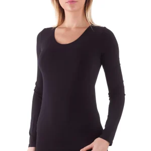 Maglia manica lunga scollo profondo in microfibra | Bellisima 072