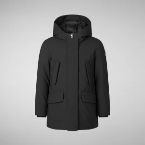 PARKA CON CAPPUCCIO BAMBINA ALLY NERO