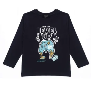 Maglietta Bambino Gaming Controller Blu Navy 2-10 Anni