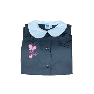 Casacca bambina elementari con “Farfalla e scritta That’s Lovely” con bottoni e colletto incluso