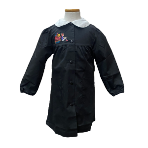 Casacca bambina elementari con bambina più scritta “Don’t stop music” con bottoni e colletto incluso