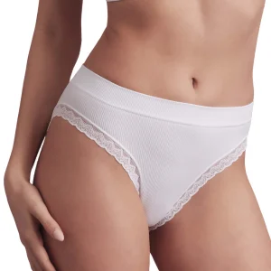 Slip in microfibra a costina con pizzo lavorato | Bellissima 157