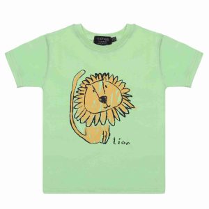 T-shirt Bambino Paradise Green Stampa Leone 6M-4 Anni