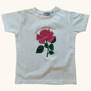 T-shirt Bambina Stampa Rosa Manica Corta 6M-4 Anni