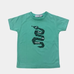 T-shirt Neonato Verde Menta Stampa Serpente 6M-4 Anni