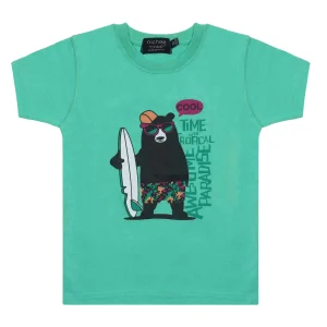 T-shirt Bambino Tiffany Stampa Orso Surfer 6M-4 Anni
