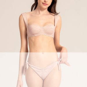 Balconette bikini bra with padded cups in lurex. Sparkly Collection