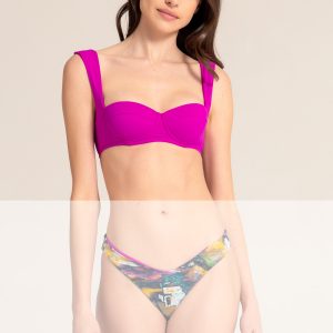 Reggiseno a balconcino con coppa imbottita, in microfibra.