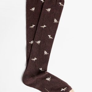 Calza uomo lunga in cotone fantasia lupo Perofil