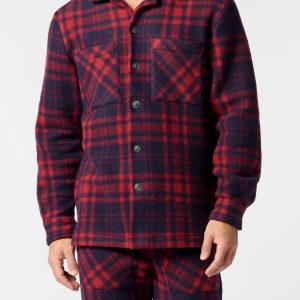 Camicia uomo con bottoni in pile con fantasia check Perofil