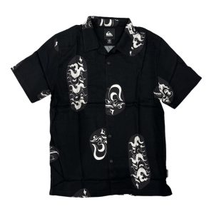 Camicia nera con fantasia Saturn