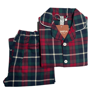 Pigiama bambino flanella tartan rosso