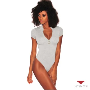 Body brasiliana mezza manica con mezza zip
