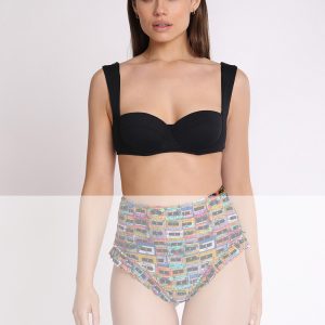 Balconette bikini bra with padded cups in microfiber.