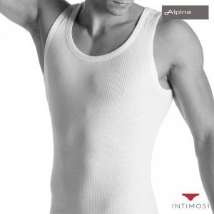 Canottiera spalla larga in puro cotone pettinato Conf. 6 PZ. | Alpina Anb007