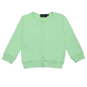 Cardigan unisex French Terry leggero con bottoni - mezza stagione 3 mesi-10 anni