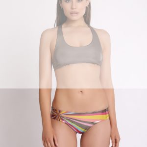 Low-waist culotte in coated microfiber. RAY Collection