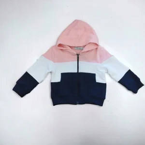 Felpa bambina con cappuccio Righe