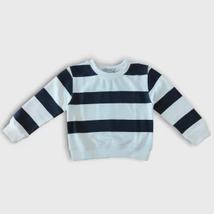 Felpa Felpata Bambini Unisex Girocollo a Righe - 2-10A