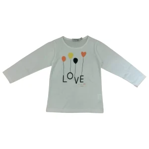 Maglia Bambina Manica Lunga Bianca Palloncini Love- 2-10 anni