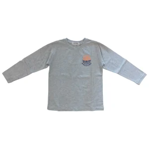 Maglia Bambino Manica Lunga Grigia con Stampa