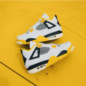 Air jordan 4 retro white/yellow – aq9129 101